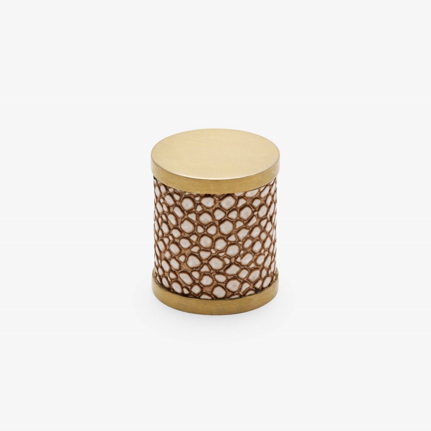 Chelsea knob - Brushed brass with beige
