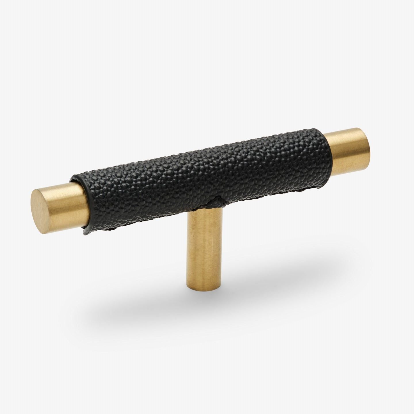 Chelsea T-bar handle - Brushed brass black pearl