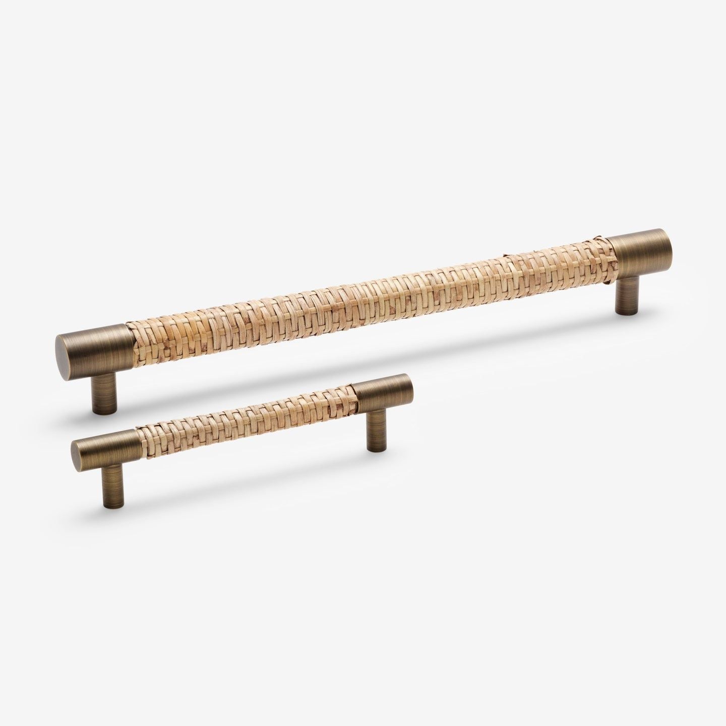 Caiax håndtak - Antique Brass og Rattan