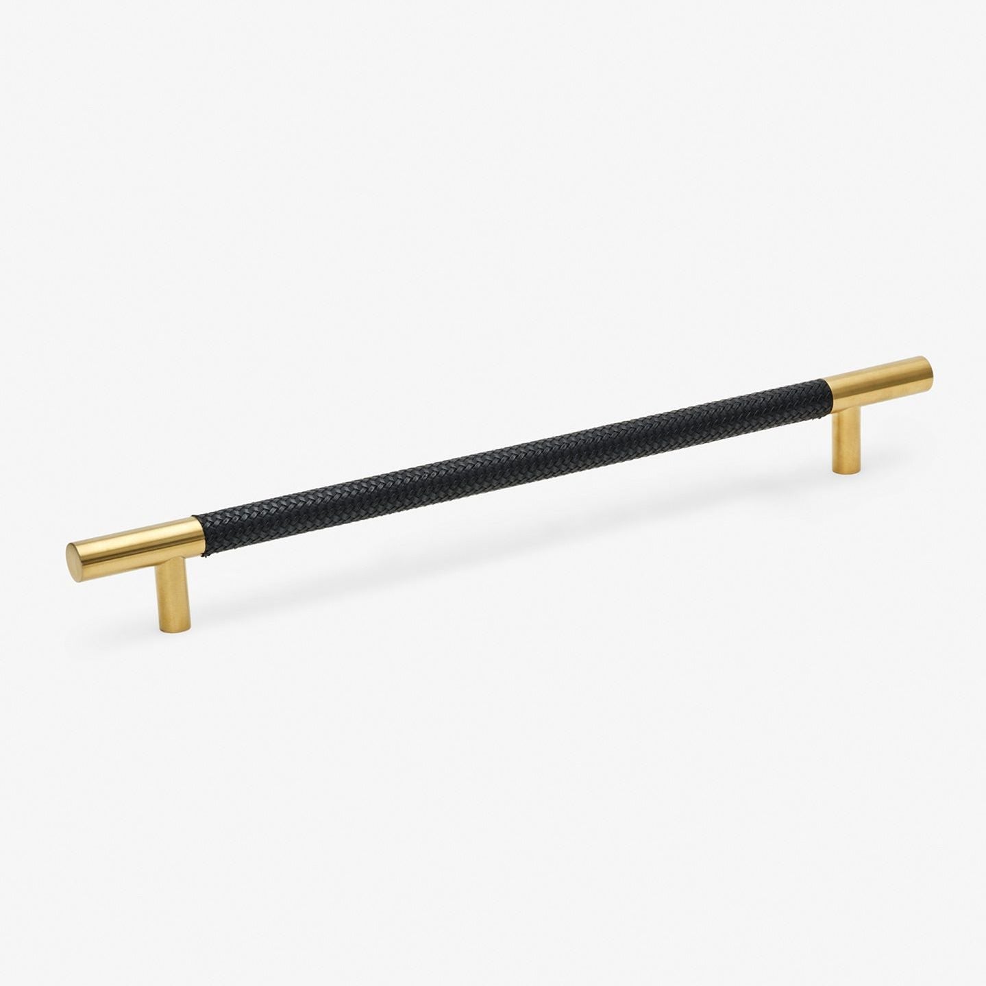 Chelsea håndtak - Børstet messing med svart flettet