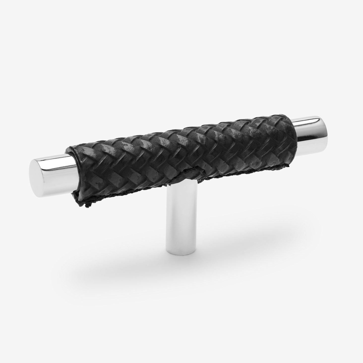Chelsea T-bar handle - Chrome with black braid