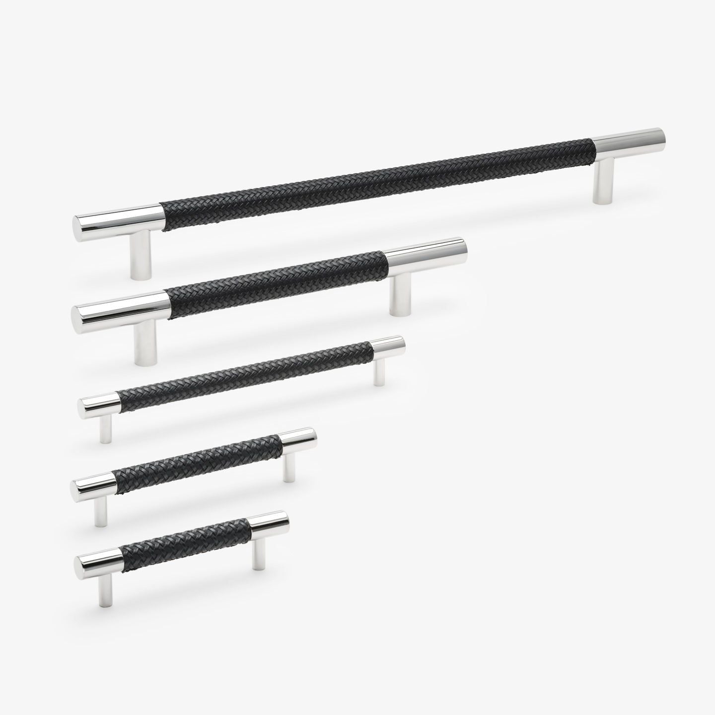 Chelsea håndtak - Krom med svart flettet