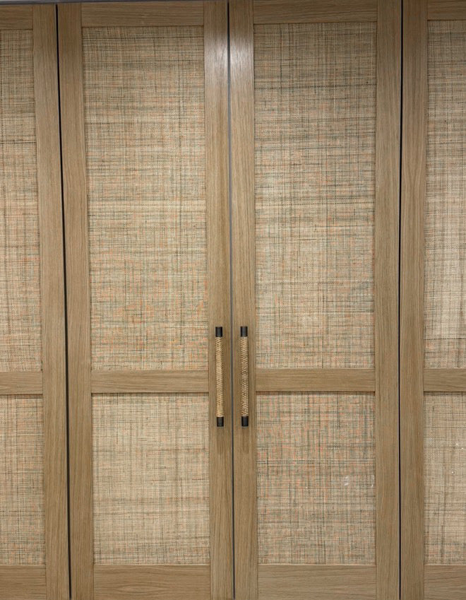 Caiax håndtak - Antique Brass og Rattan