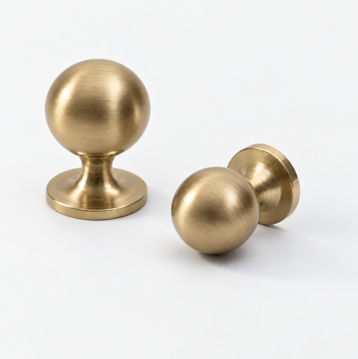 Classic Round Knob Brushed Brass