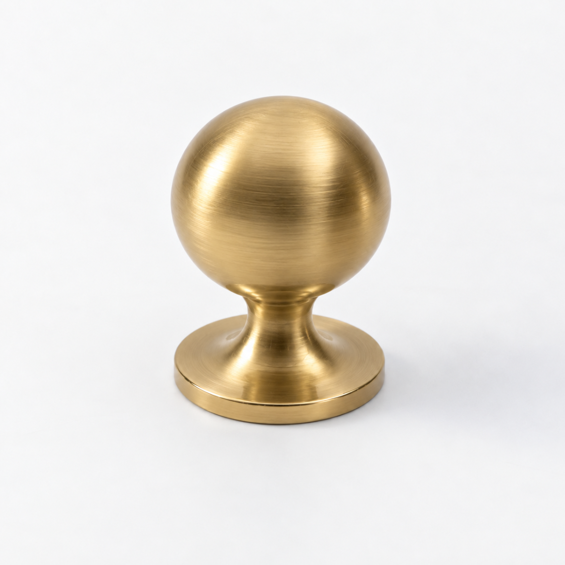 Classic Round Knob Brushed Brass