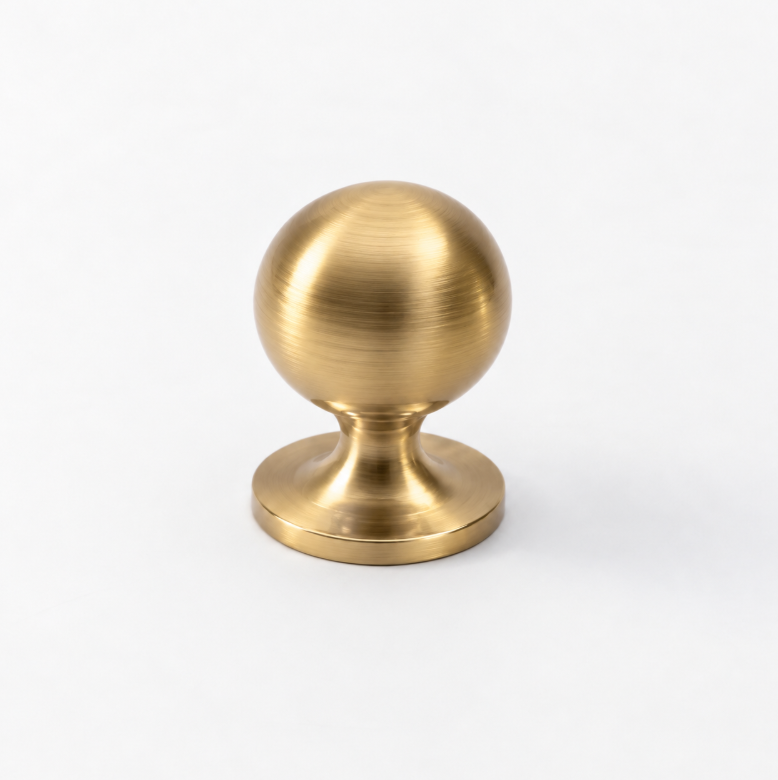 Classic Round Knob Brushed Brass