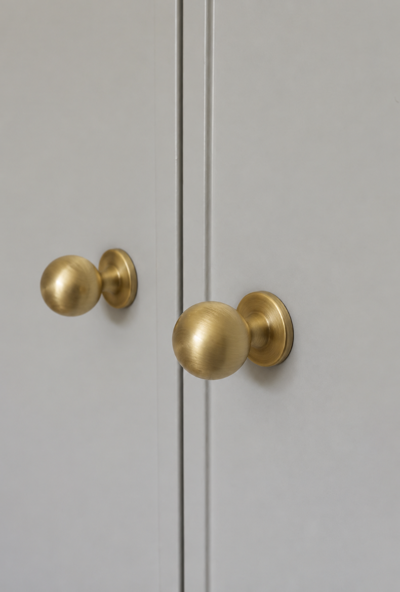 Classic Round Knob Brushed Brass