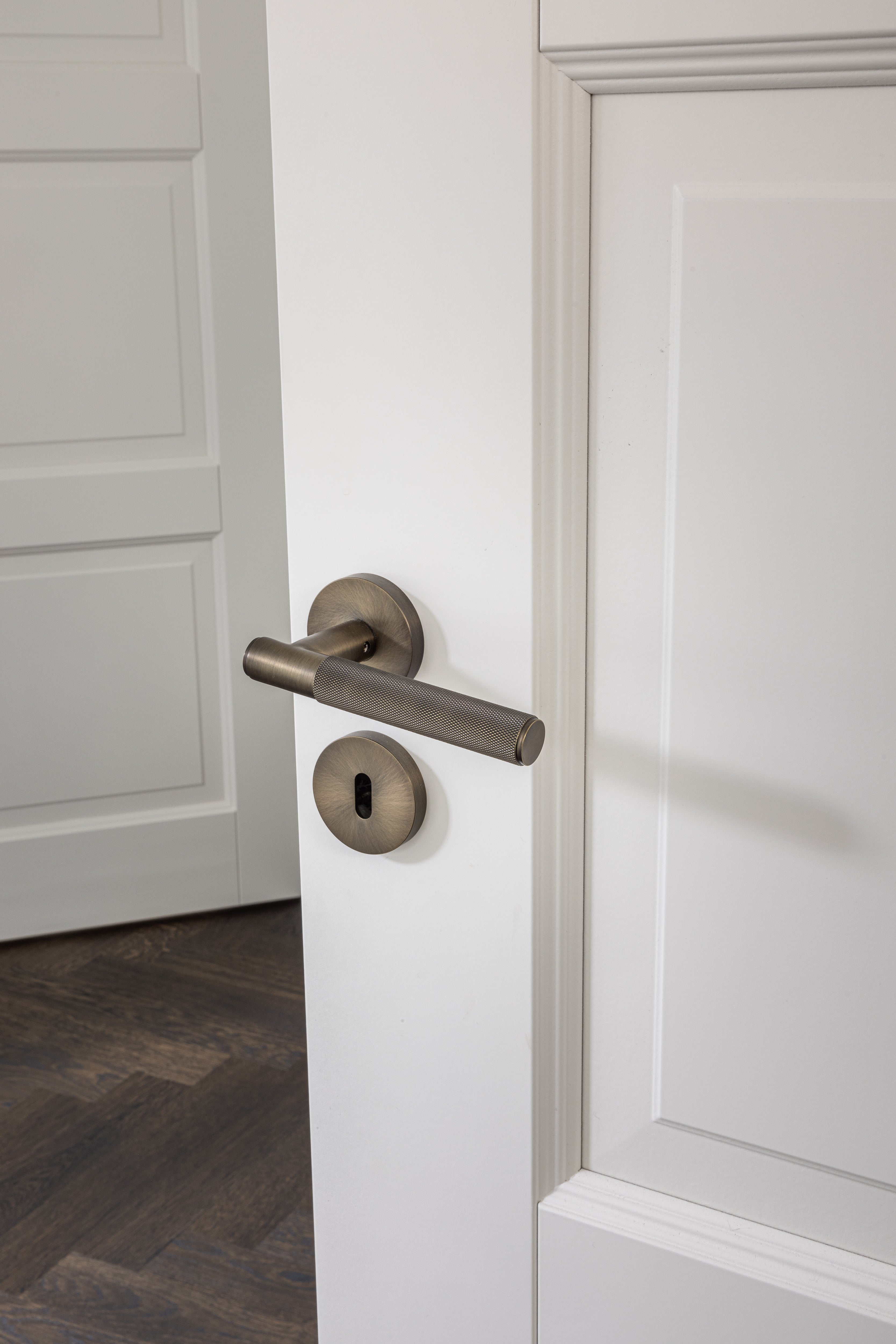 Copenhagen door handle - Antique Brass
