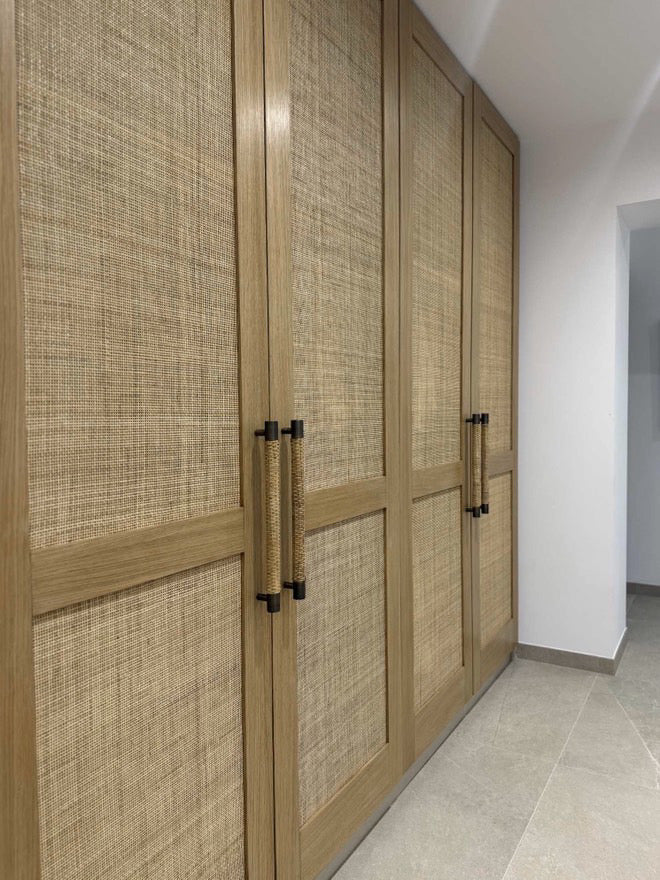 Caiax håndtak - Antique Brass og Rattan