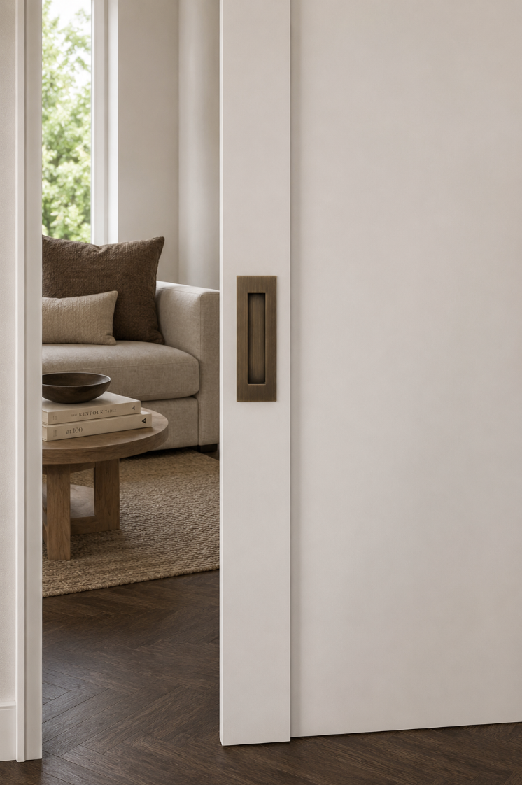 Copenhagen sliding door handle - Antique Brass