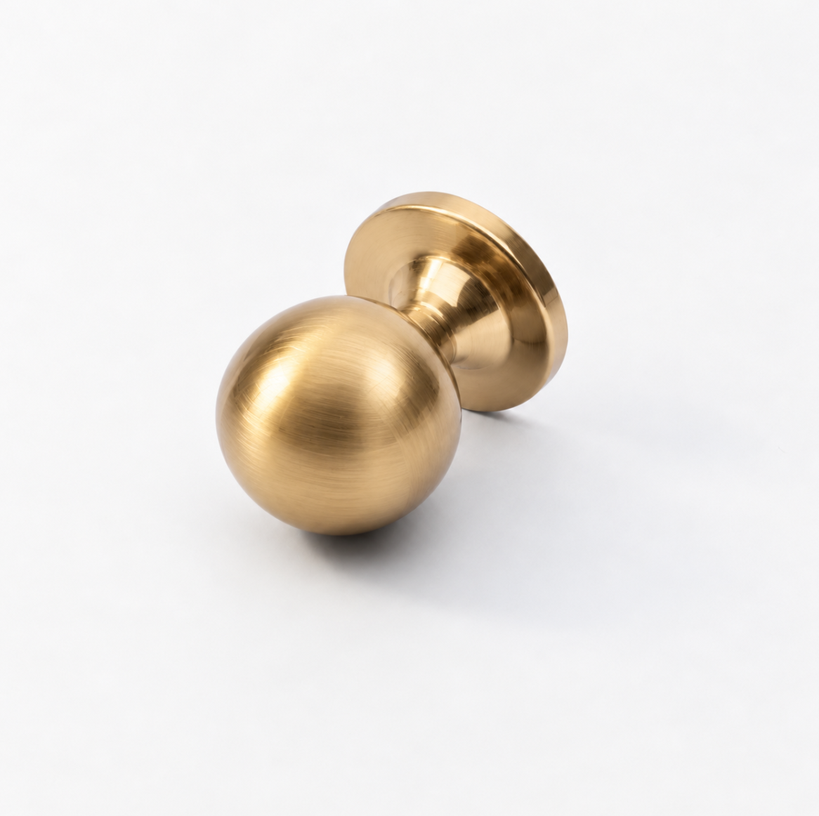 Classic Round Knob Brushed Brass