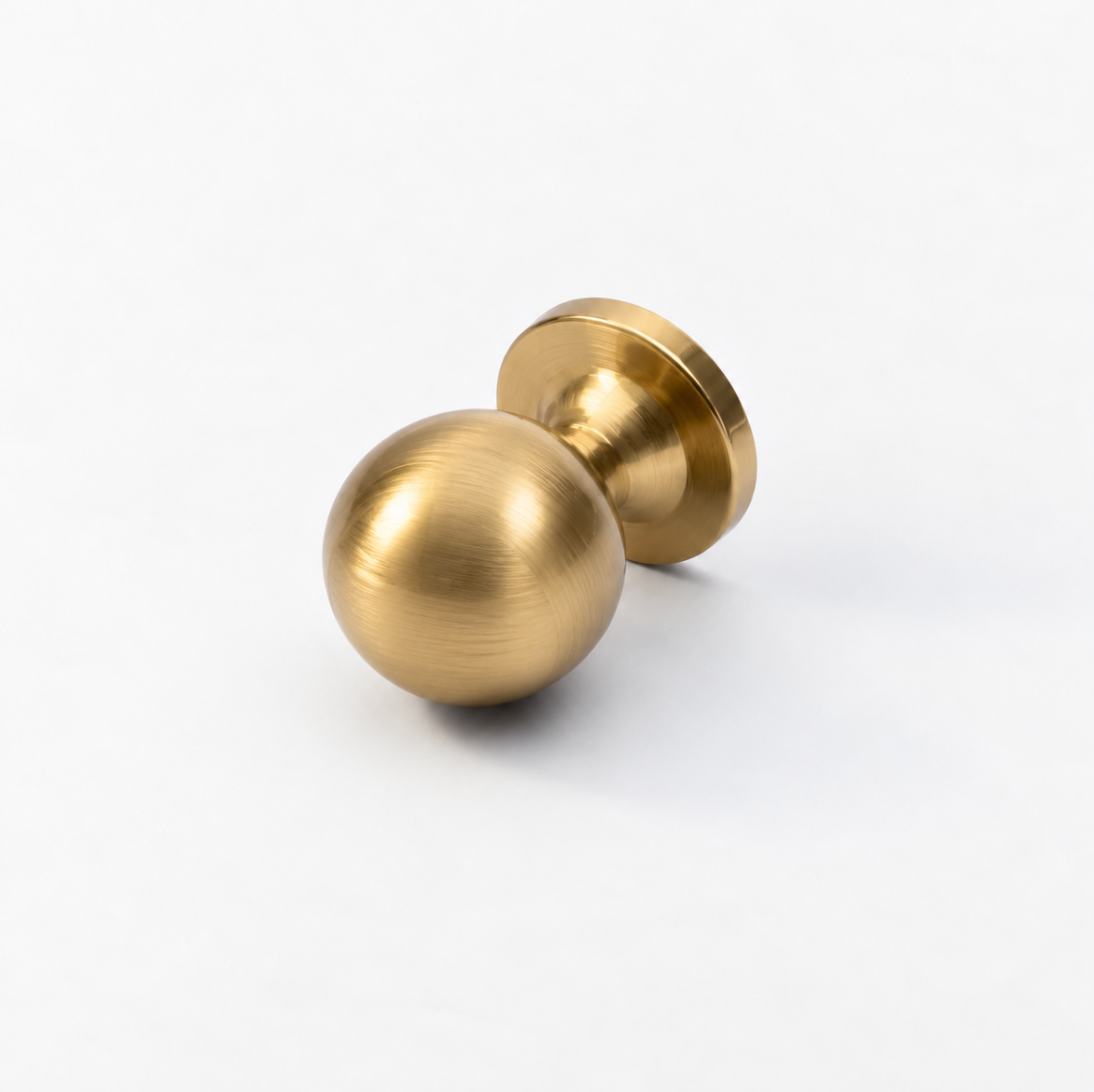 Classic Round Knob Brushed Brass