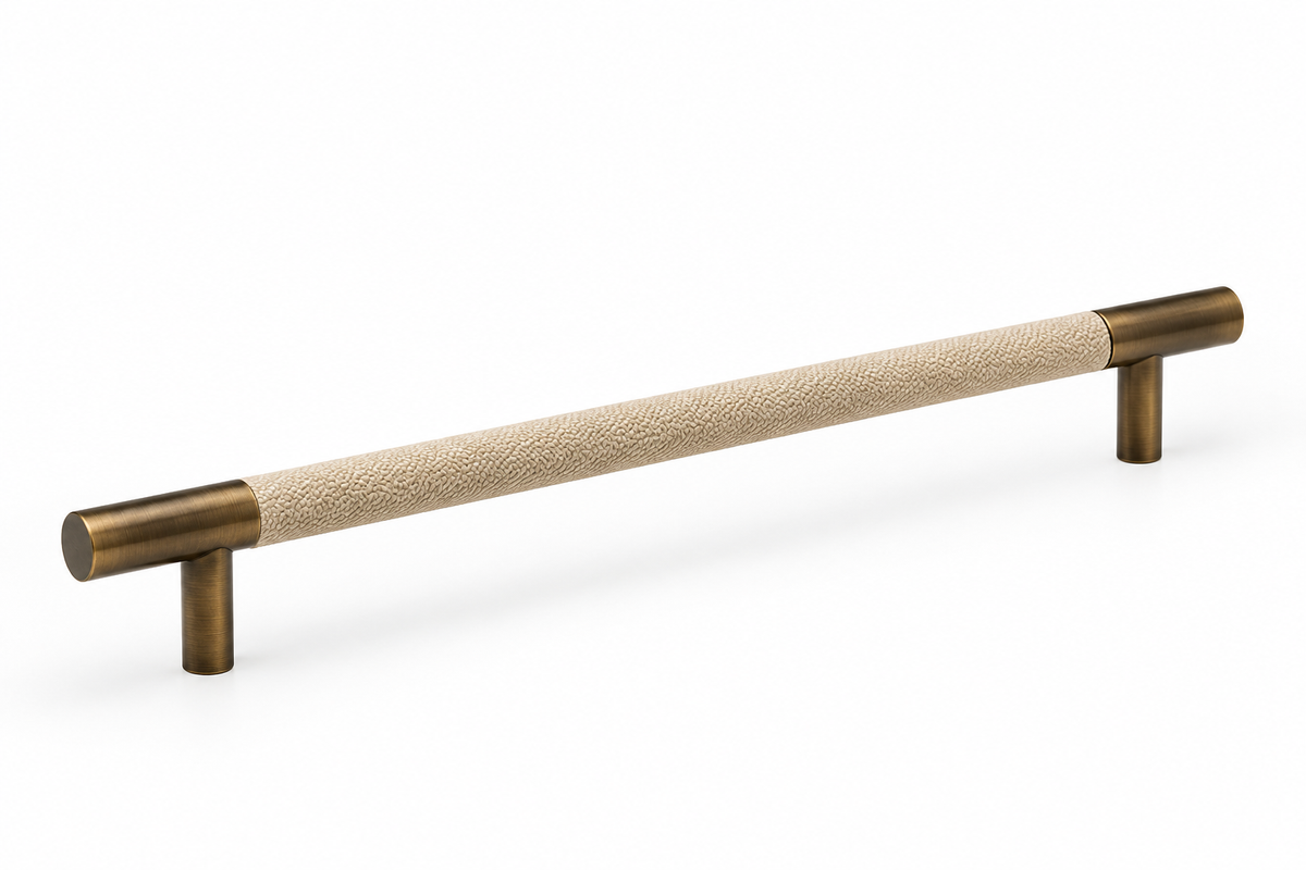 Chelsea handle - Antique Brass with black braid